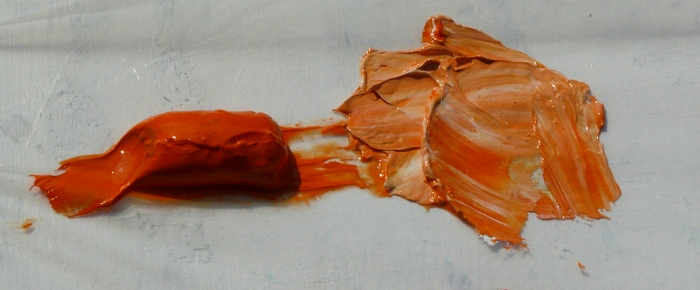 technique peinture au couteau couleur orange azoique moyen 