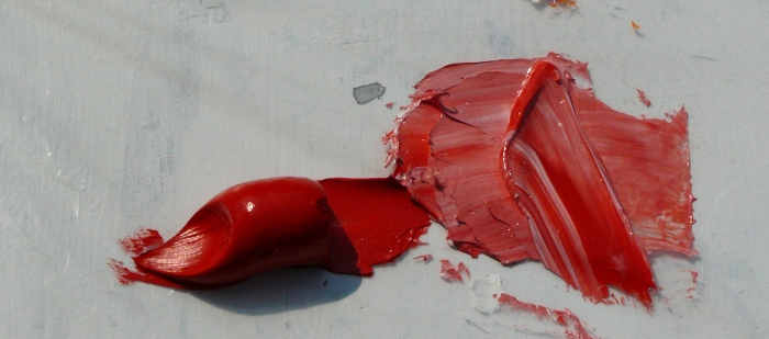 technique peinture au couteau couleur rougee azoique moyen 