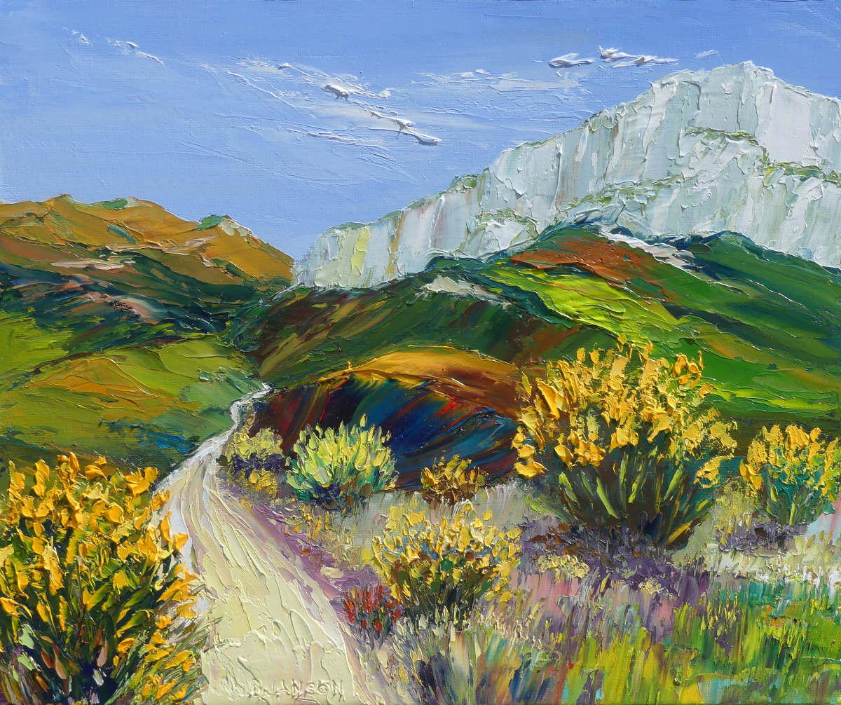 Le hameau du soleil - tableau de Provence Peinture à l'huile, au couteau,  sur toile.